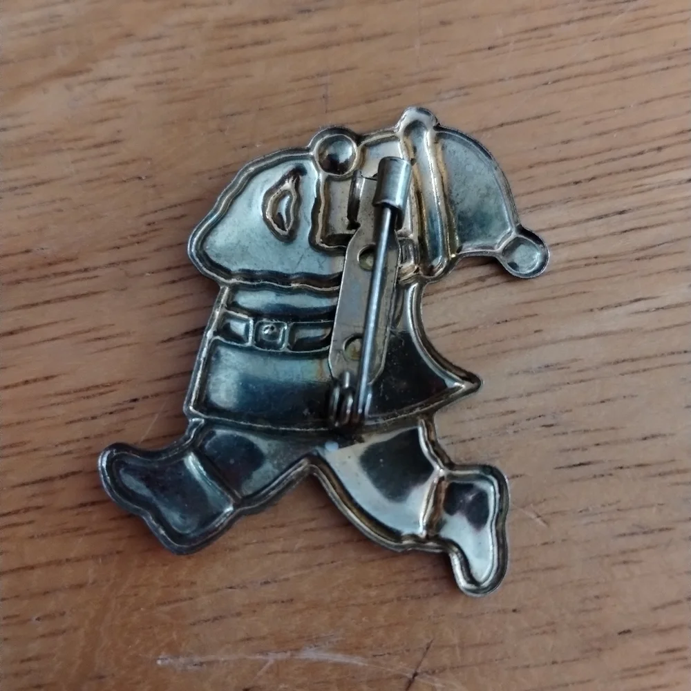 Vintage ESTATE Christmas Santa Brooch pin